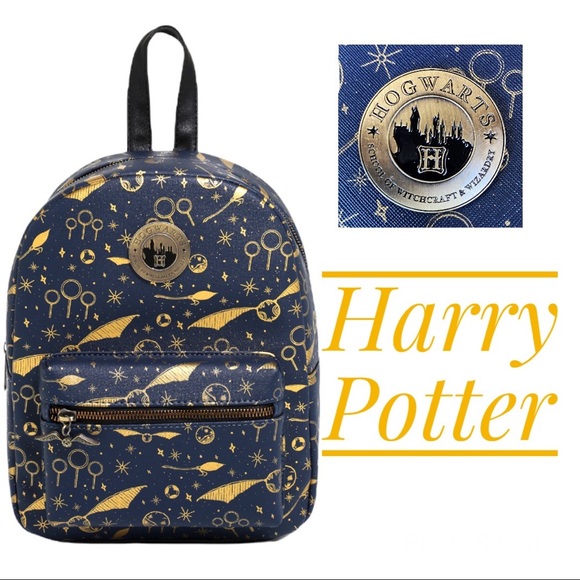 harry potter navy & gold quidditch mini backpack Loungefly! Leather: Uniform But Seekers Harry Potter Quidditch/Golden Snitch Bioworld